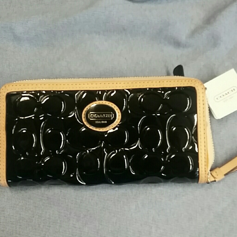 Coach Black and Tan Wallet